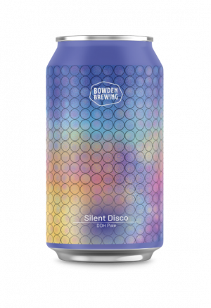 multicoloured beer can with disco print